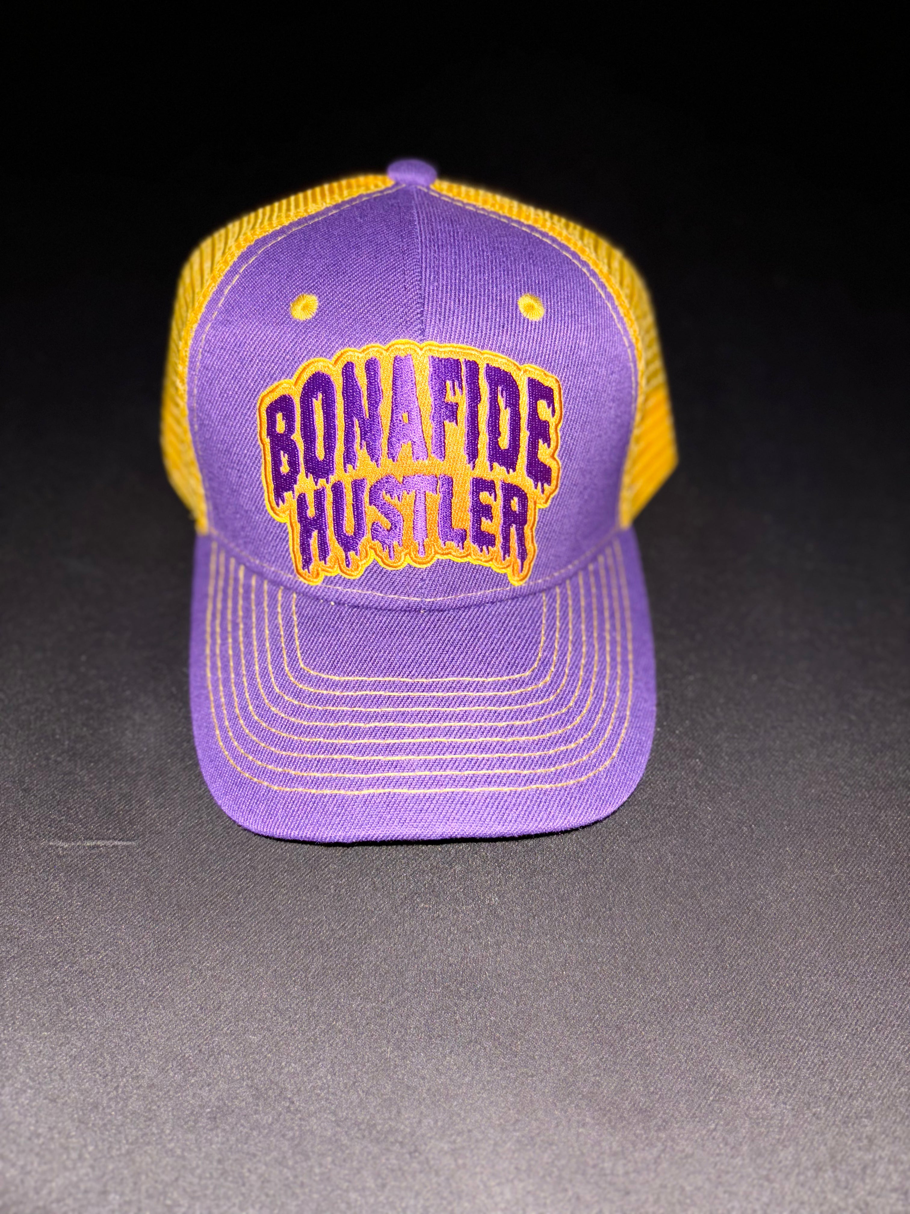 HRN Bonfide Hustler Snapbacks (Purple&Gold)