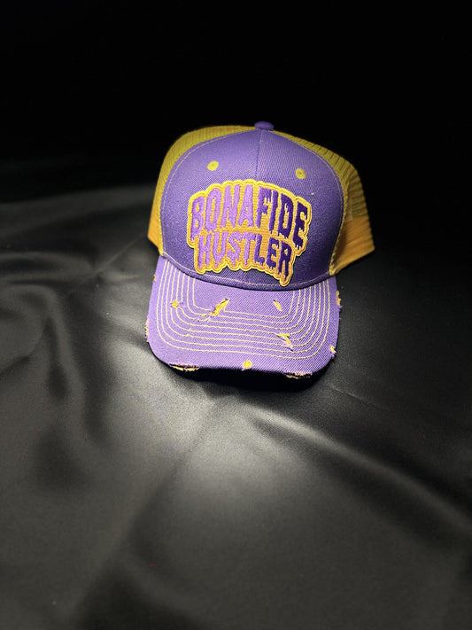 HRN Bonfide Hustler Snapbacks (Purple&Gold)